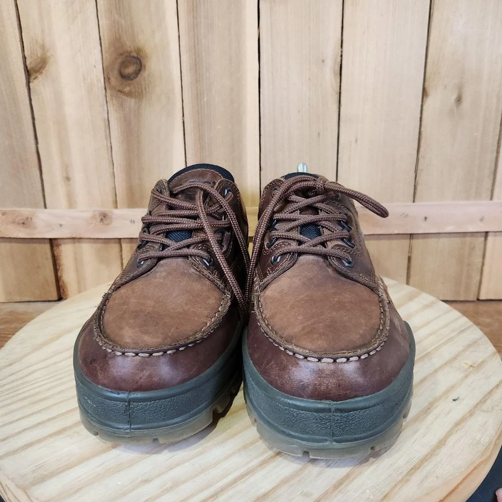 Ecco Track 25 Shoes Mens 10 44 Brown Leather Gore-Tex Waterproof Walking Comfort